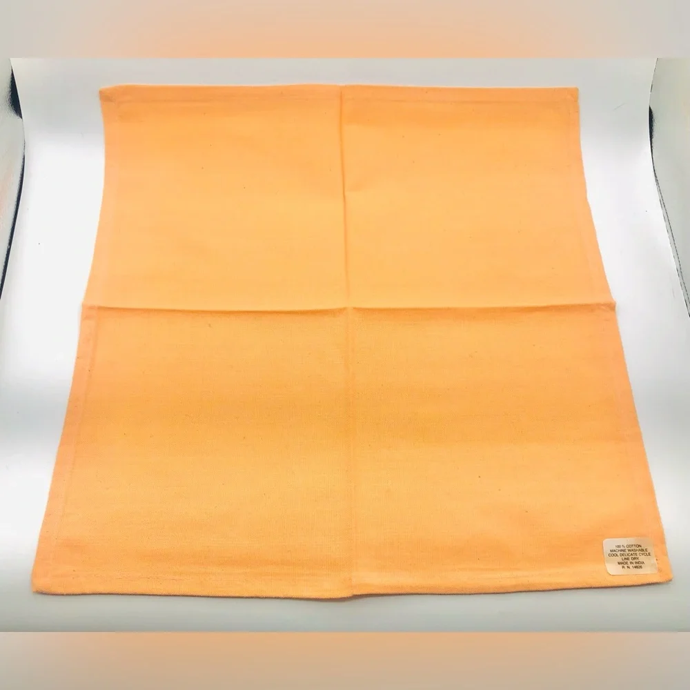 5 Orange Salmon 100% Cotton Cloth Dinner Napkins 17x17 Solid Woven Table Linens